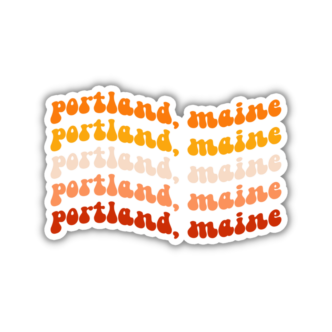 Portland, Maine Island Retro Sticker