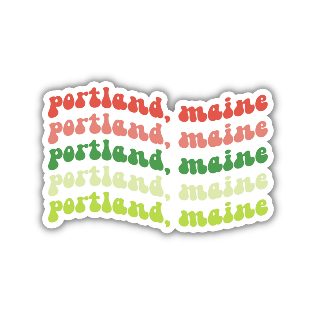 Portland, Maine Island Retro Sticker
