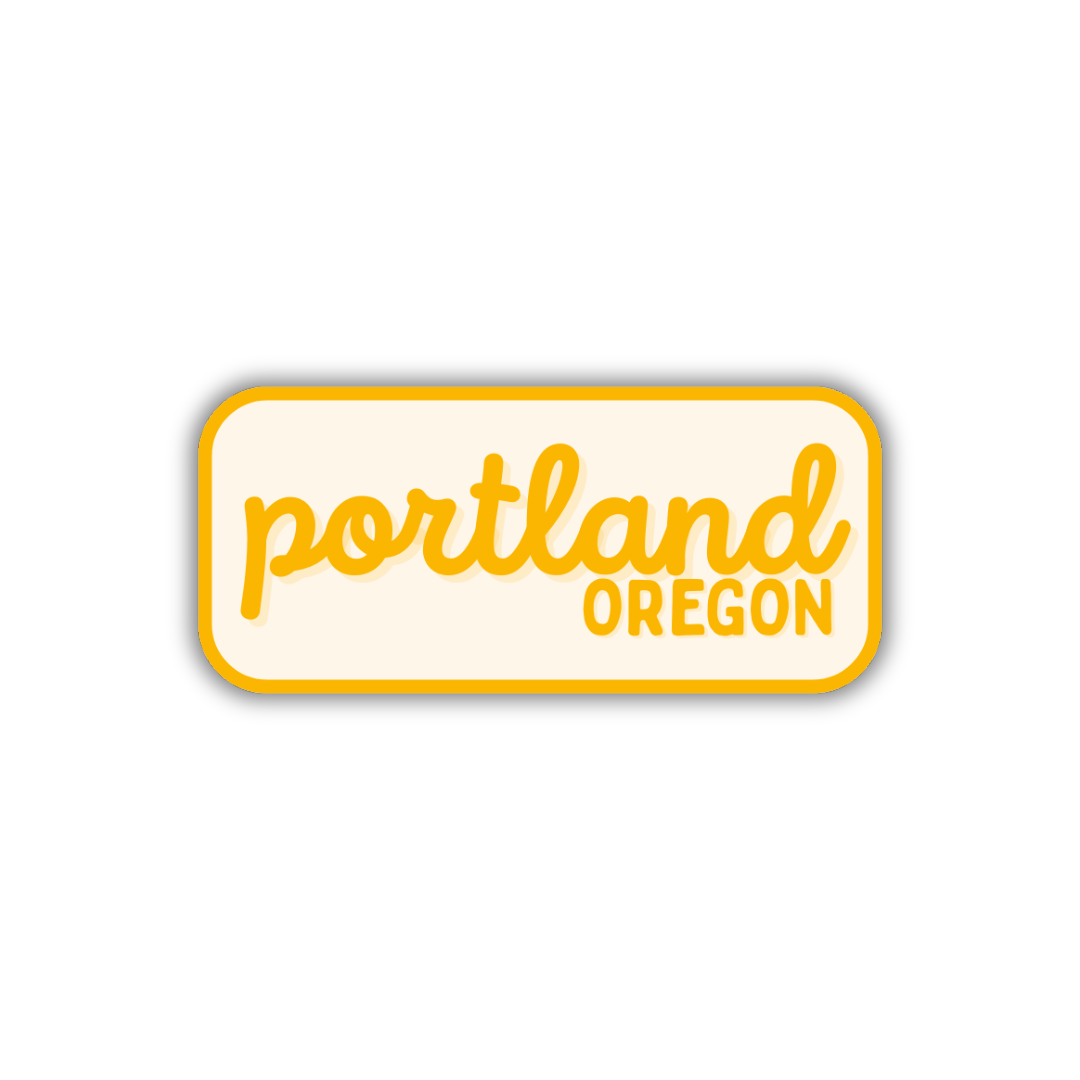 Portland, Oregon Retro Travel Sticker – Colorful Vinyl Decal for Laptop, Water Bottle & Luggage