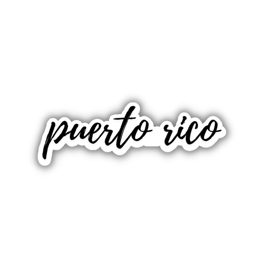 Puerto Rico Travel Sticker, Vintage Cursive Script, Trendy Luggage ...