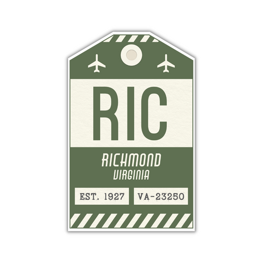 RIC Vintage Luggage Tag Sticker