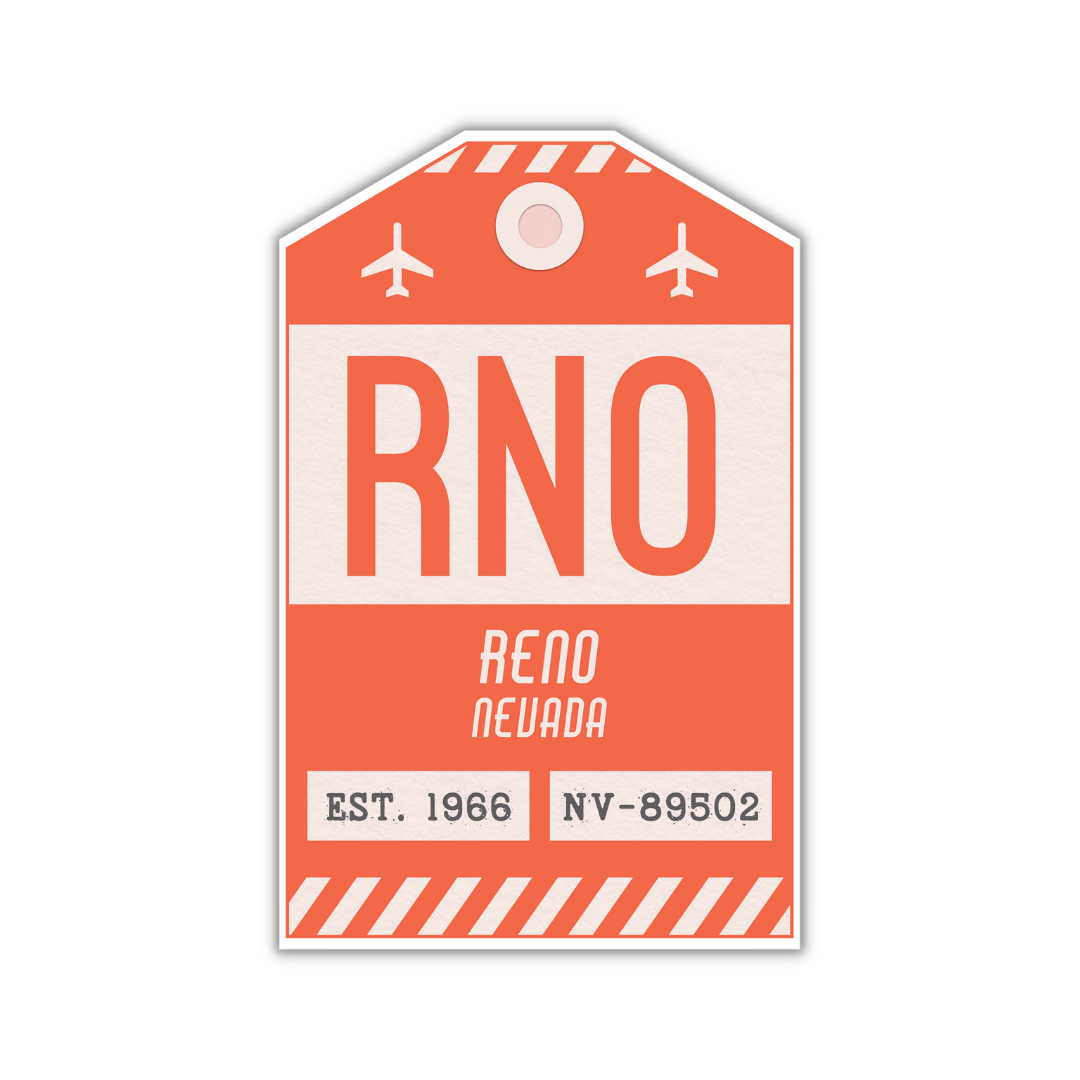 RNO Vintage Luggage Tag Sticker