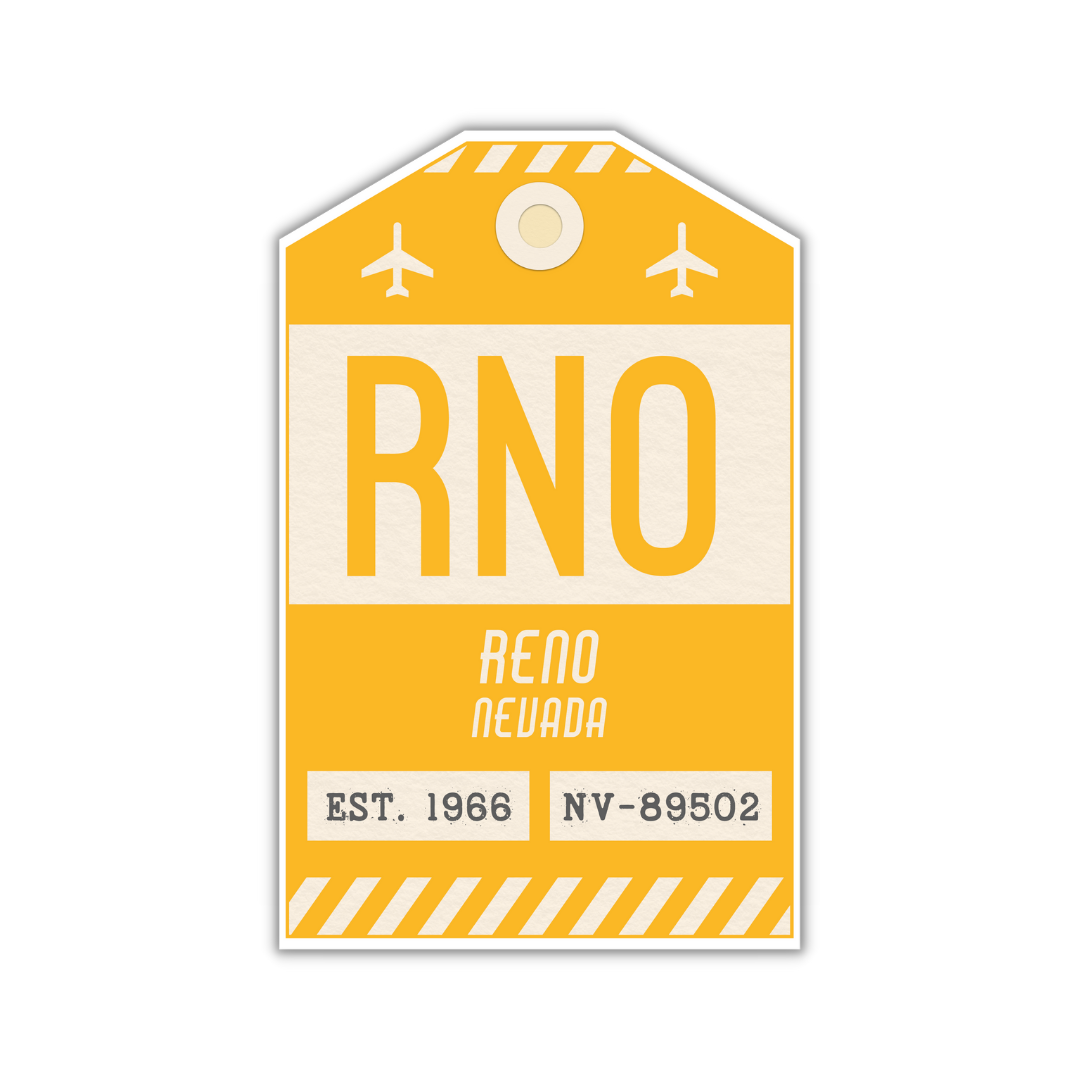 RNO Vintage Luggage Tag Sticker