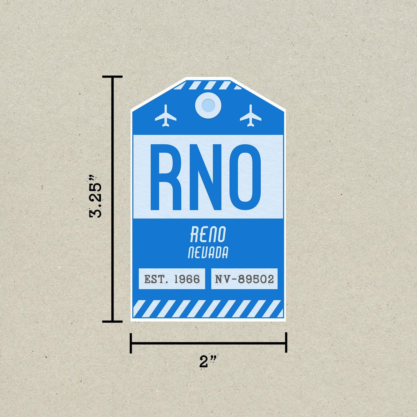 RNO Vintage Luggage Tag Sticker