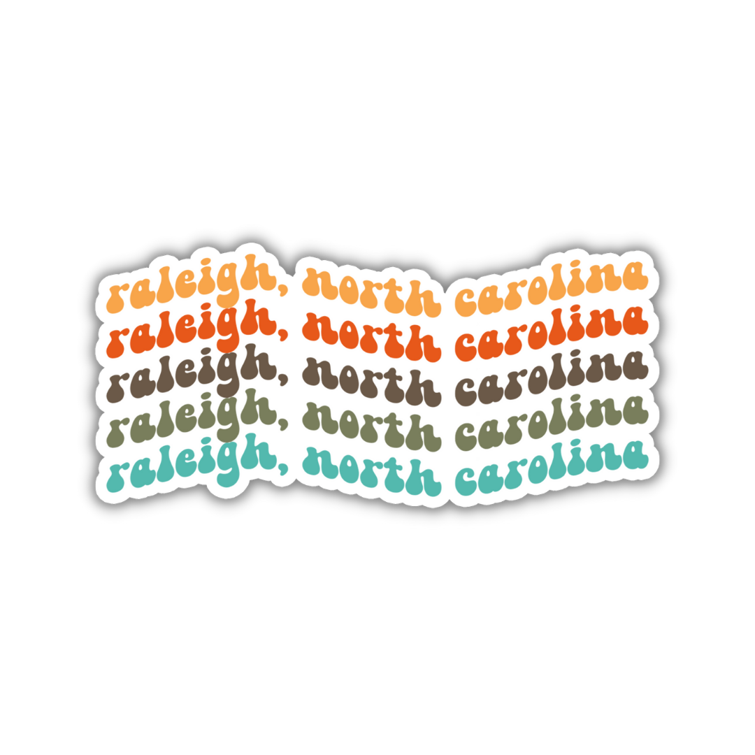 Raleigh, North Carolina Retro Sticker