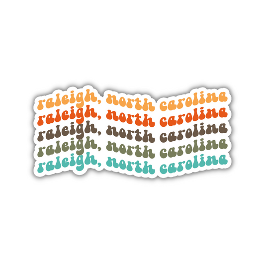 Raleigh, North Carolina Retro Sticker