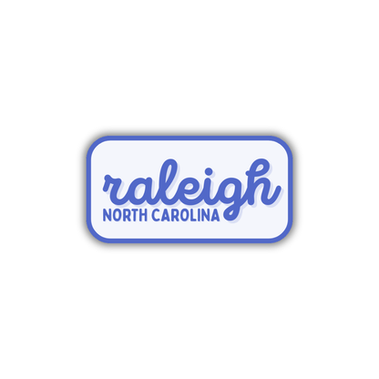 Raleigh, North Carolina Retro Travel Sticker – Colorful Vinyl Decal for Laptop, Water Bottle & Luggage
