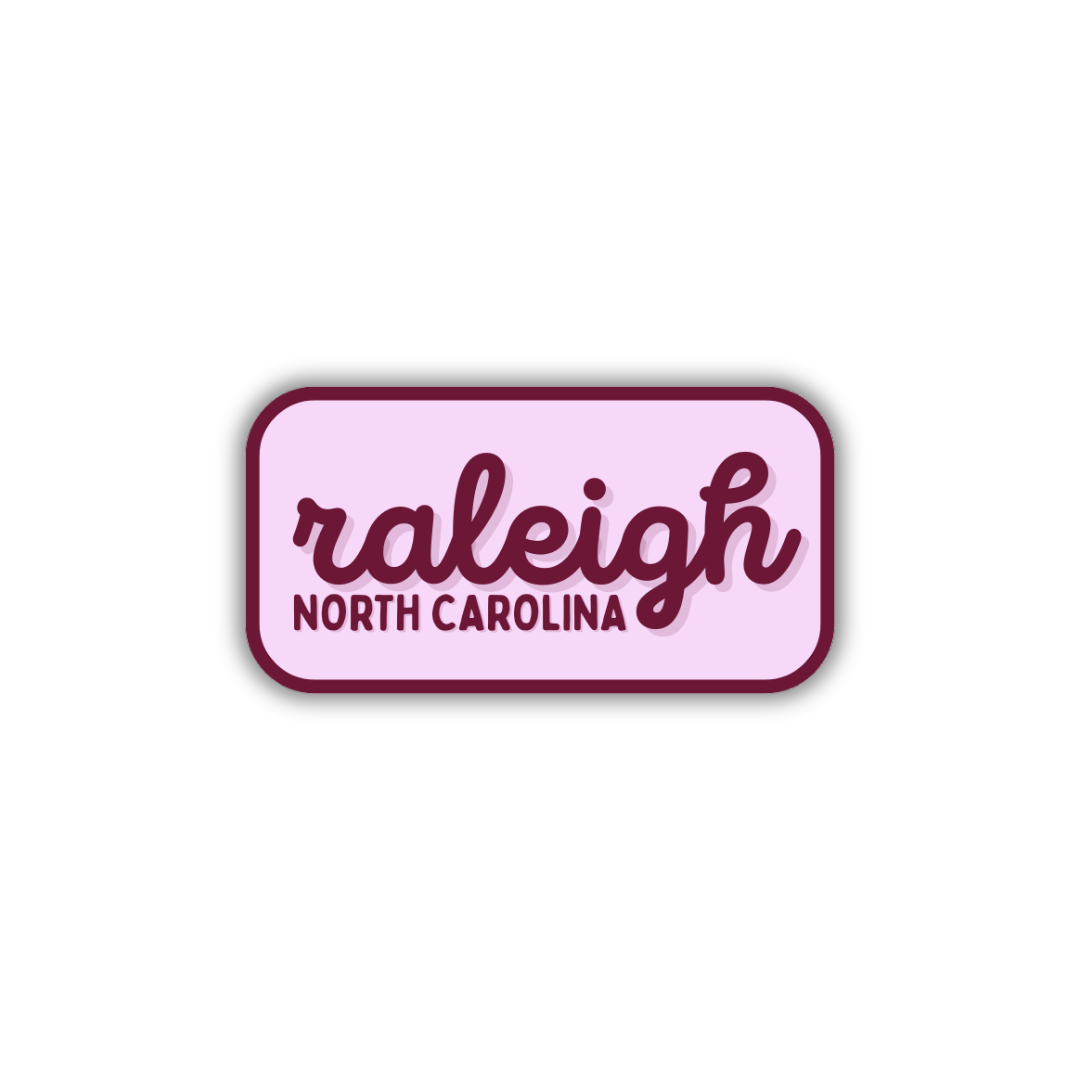 Raleigh, North Carolina Retro Travel Sticker – Colorful Vinyl Decal for Laptop, Water Bottle & Luggage