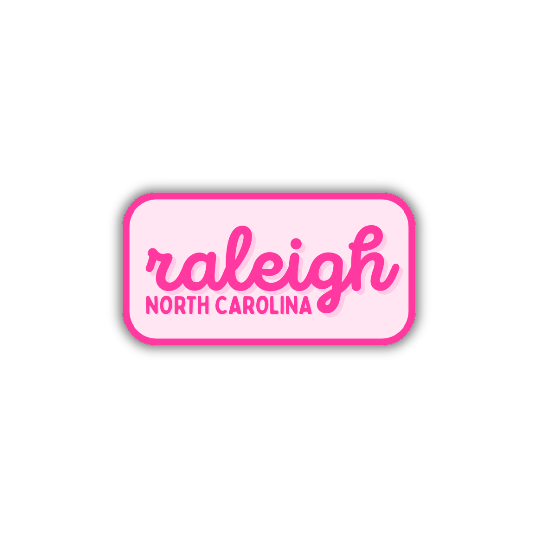 Raleigh, North Carolina Retro Travel Sticker – Colorful Vinyl Decal for Laptop, Water Bottle & Luggage