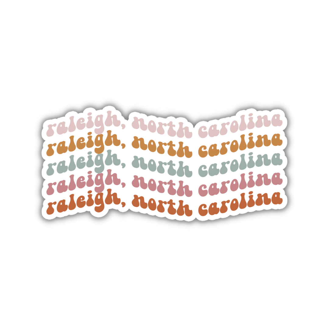 Raleigh, North Carolina Retro Sticker