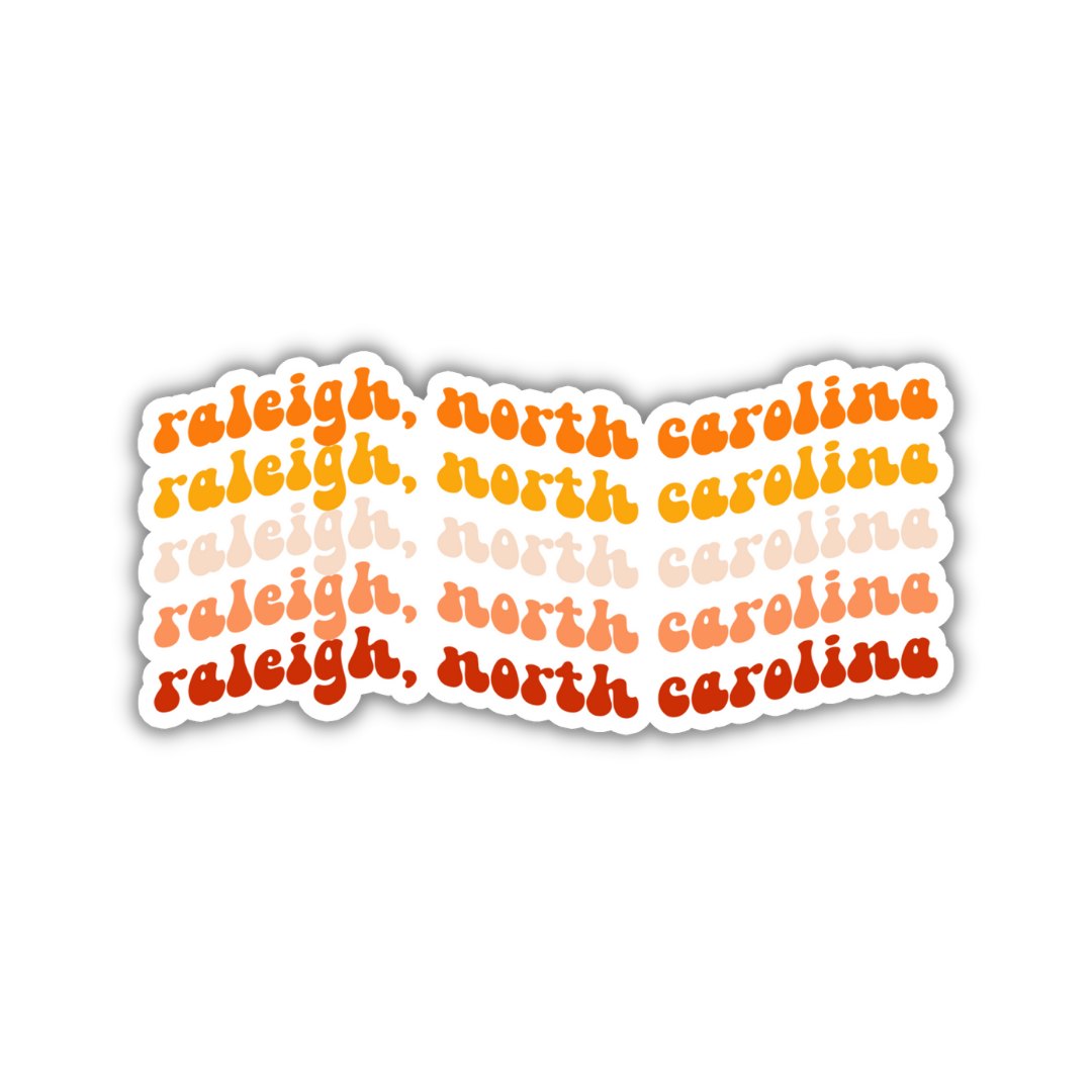 Raleigh, North Carolina Retro Sticker