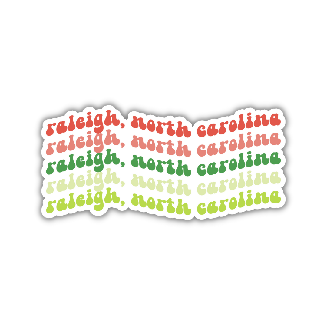 Raleigh, North Carolina Retro Sticker