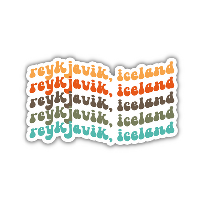 Reykjavik, Iceland Retro Sticker