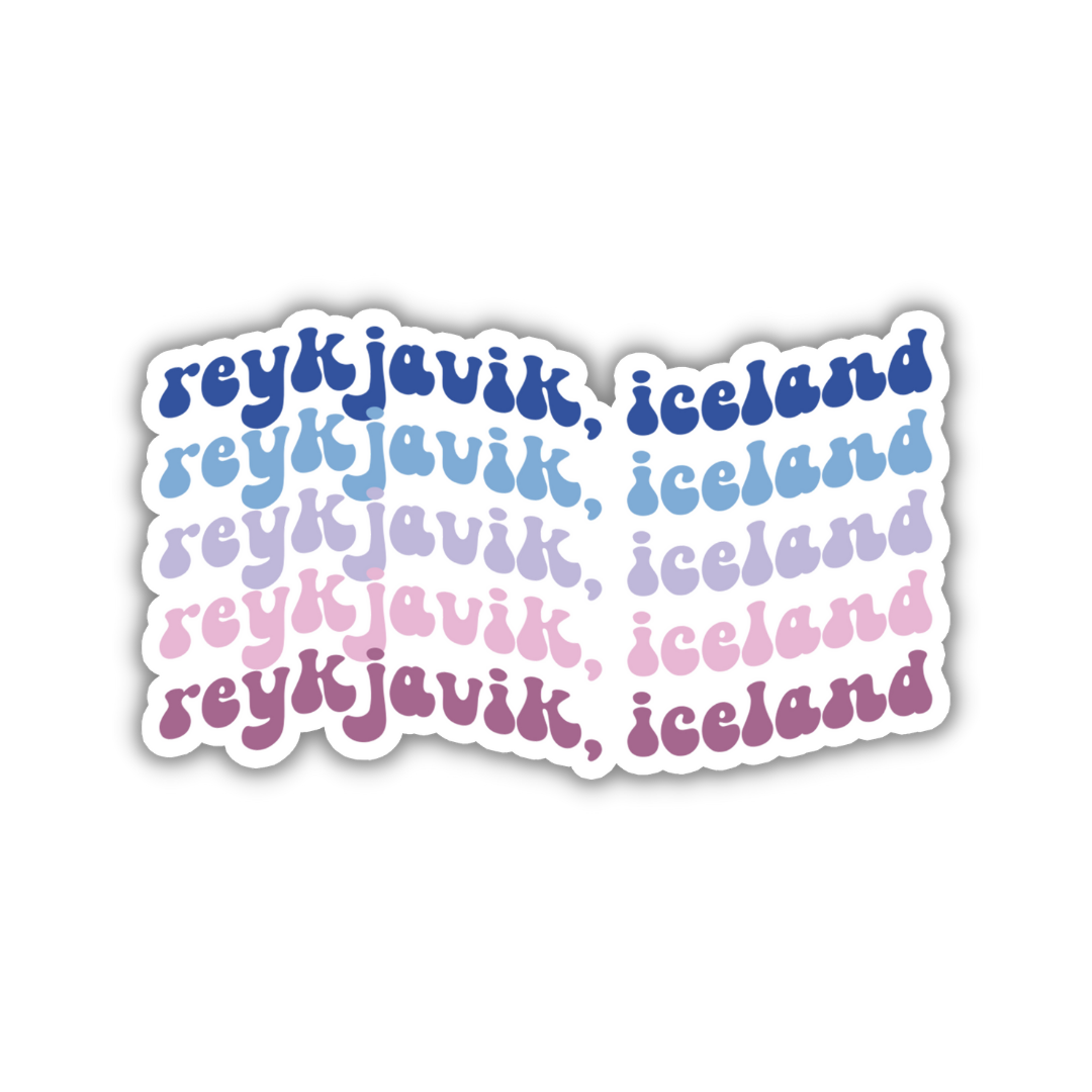 Reykjavik, Iceland Retro Sticker