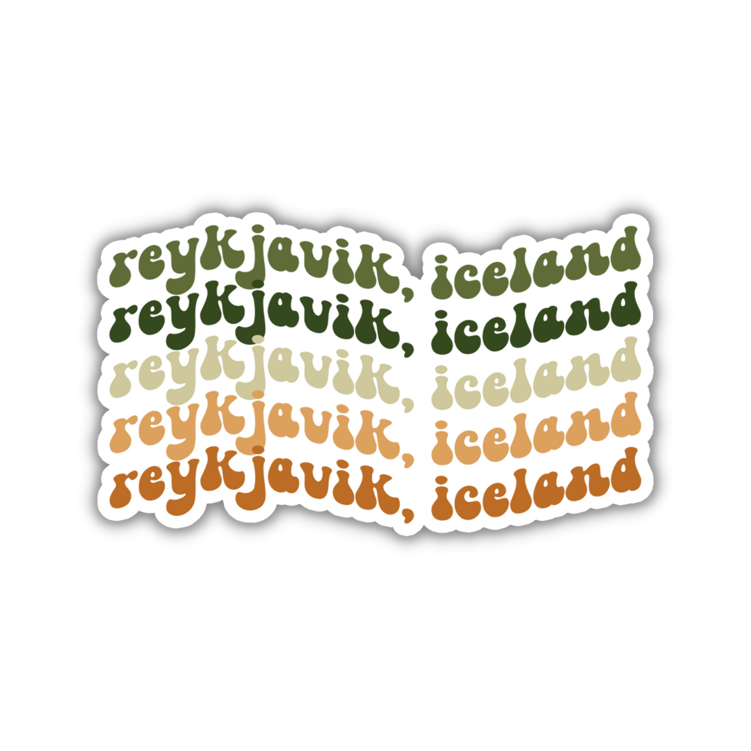 Reykjavik, Iceland Retro Sticker