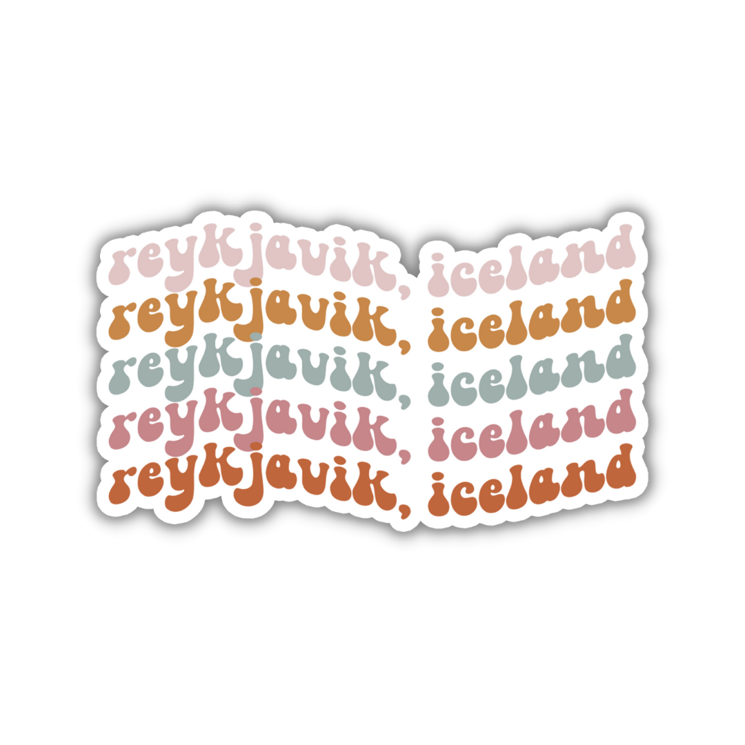 Reykjavik, Iceland Retro Sticker