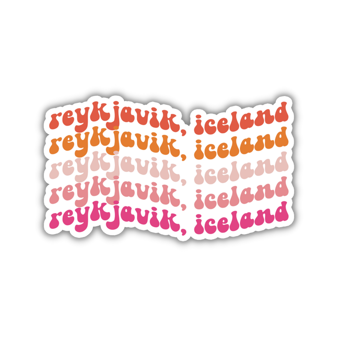 Reykjavik, Iceland Retro Sticker