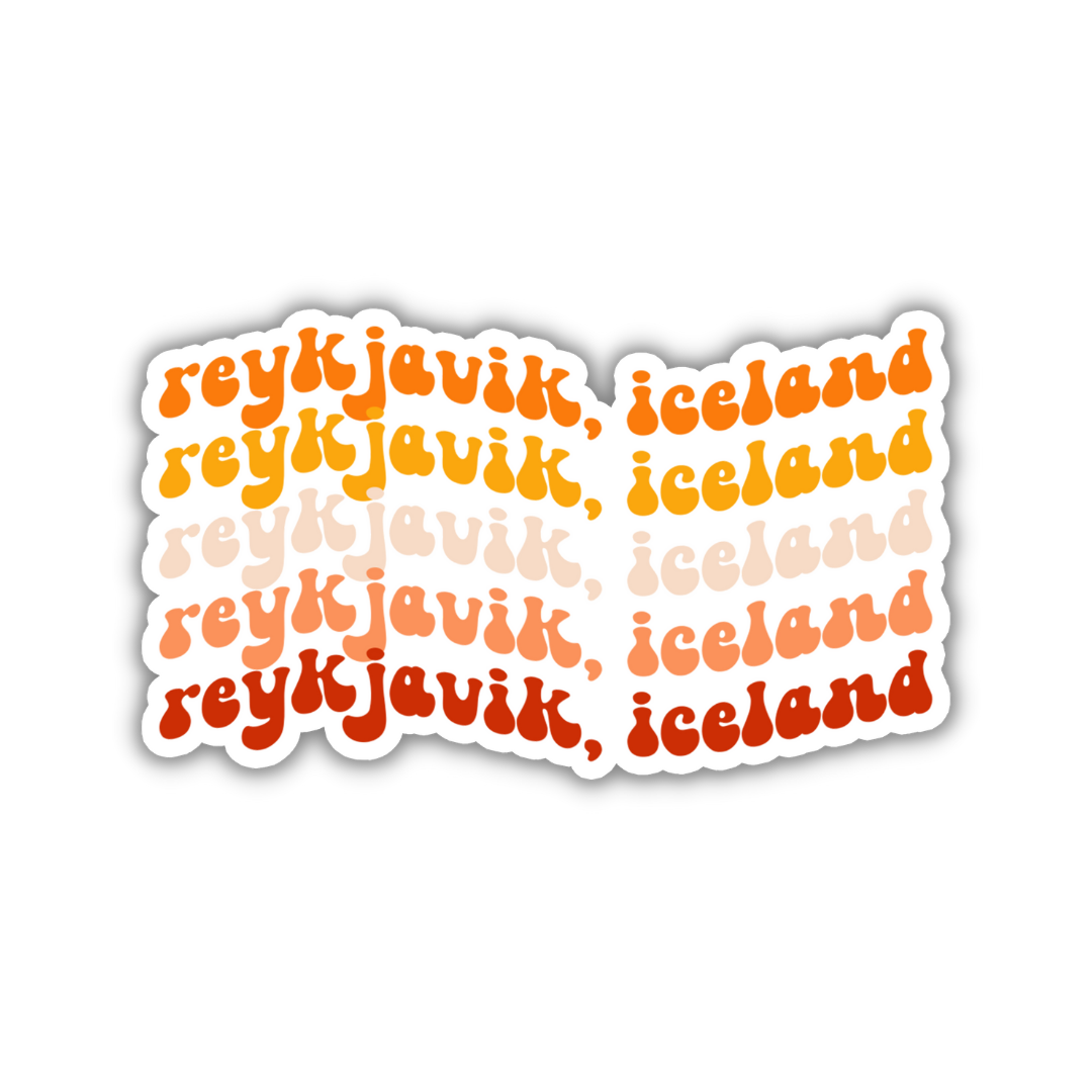 Reykjavik, Iceland Retro Sticker