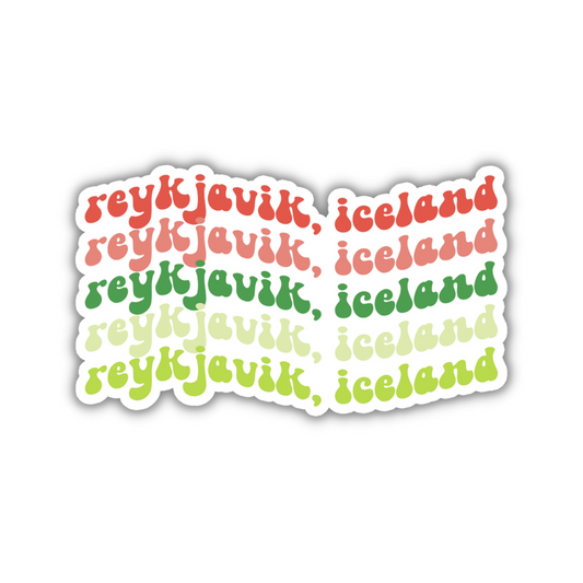 Reykjavik, Iceland Retro Sticker