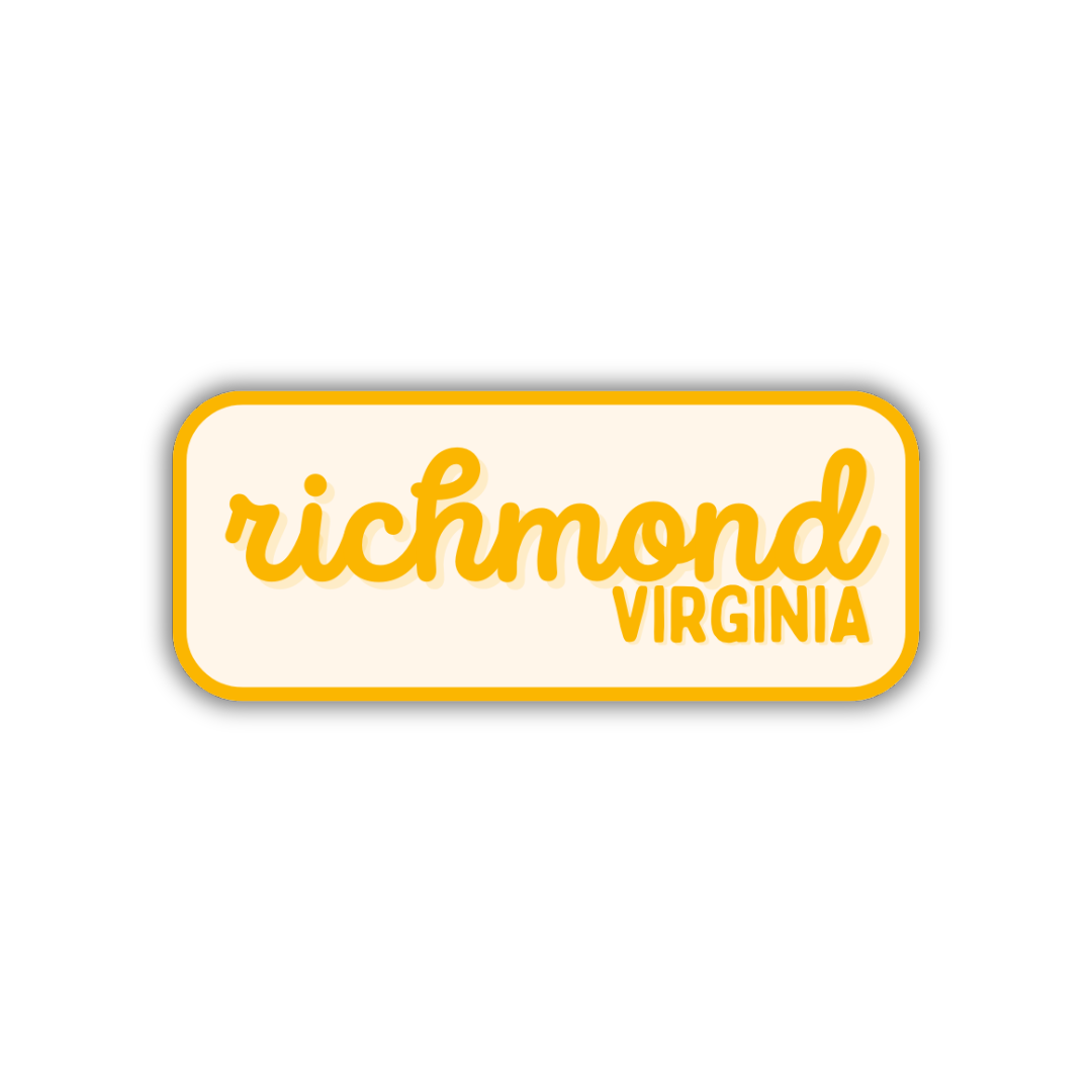 Richmond, Virginia Retro Travel Sticker – Colorful Vinyl Decal for Laptop, Water Bottle & Luggage