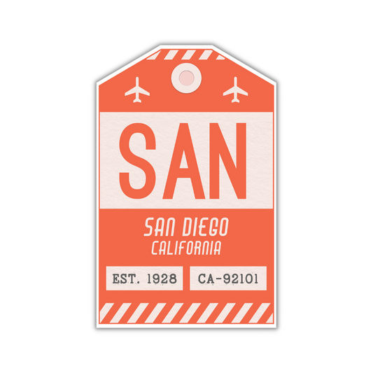 SAN Vintage Luggage Tag Sticker