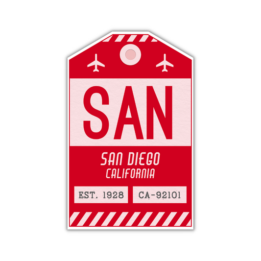 SAN Vintage Luggage Tag Sticker