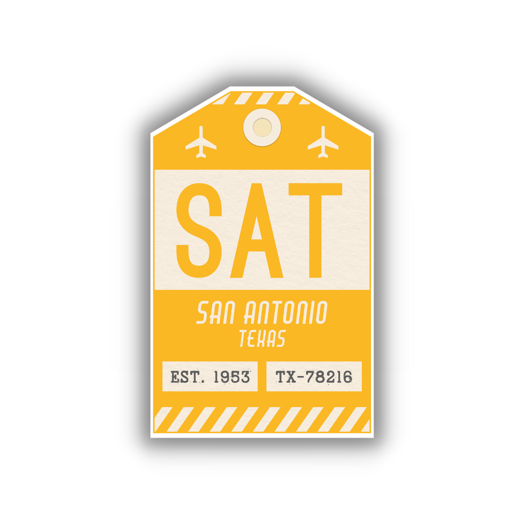 SAT Vintage Luggage Tag Sticker