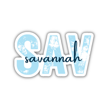 SAV Savannah Airport Code Sticker