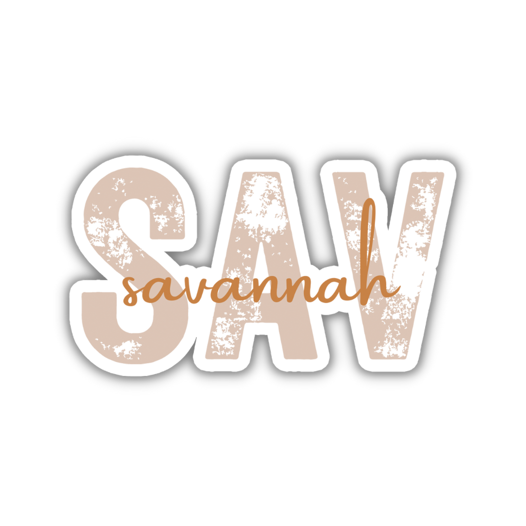 SAV Savannah Airport Code Sticker