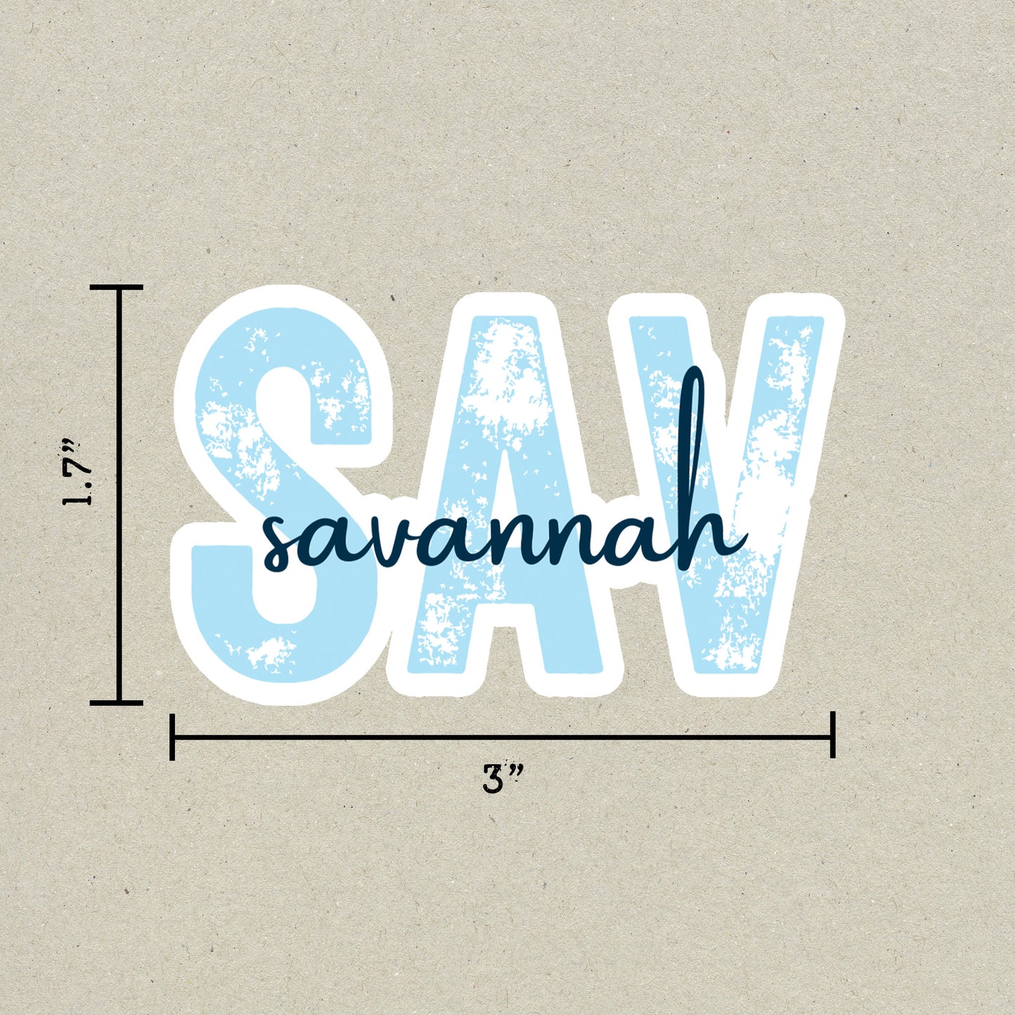 SAV Savannah Airport Code Sticker