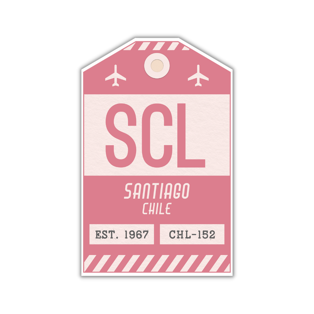 SCL Vintage Luggage Tag Sticker