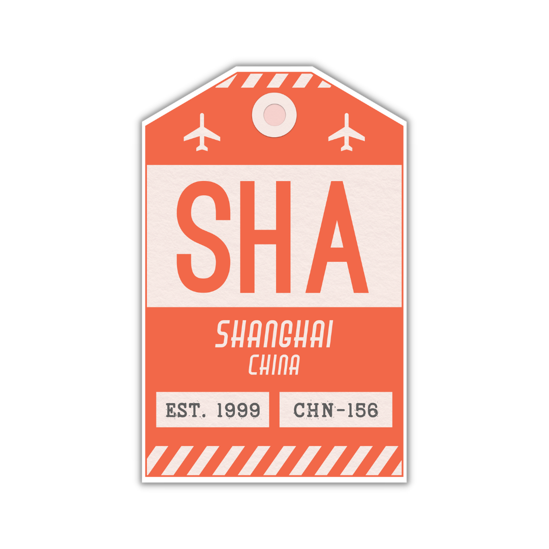 SHA Vintage Luggage Tag Sticker