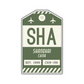 SHA Vintage Luggage Tag Sticker