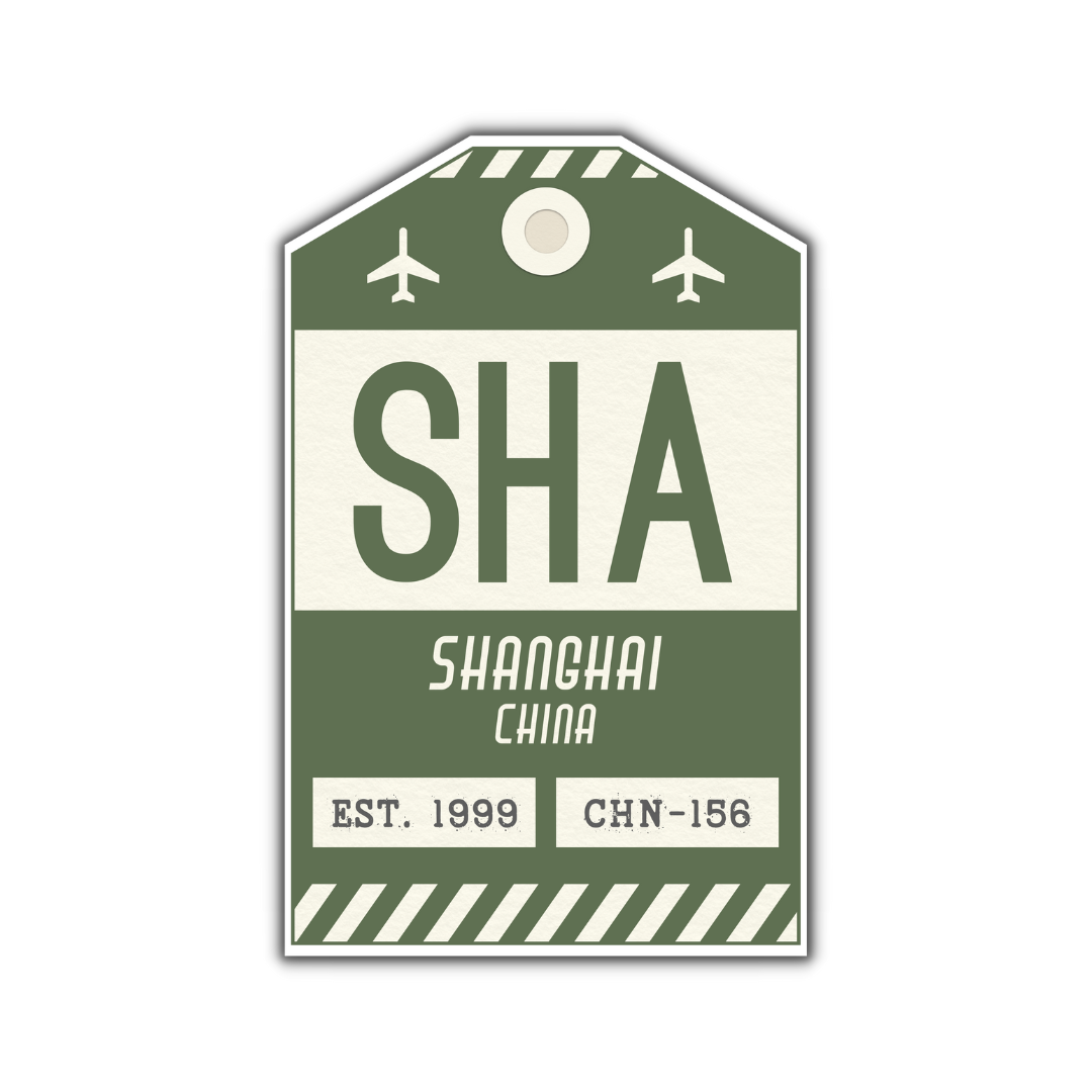 SHA Vintage Luggage Tag Sticker