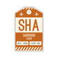 SHA Vintage Luggage Tag Sticker