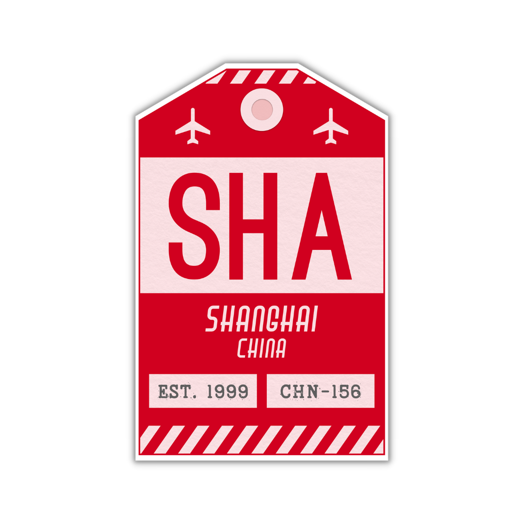 SHA Vintage Luggage Tag Sticker