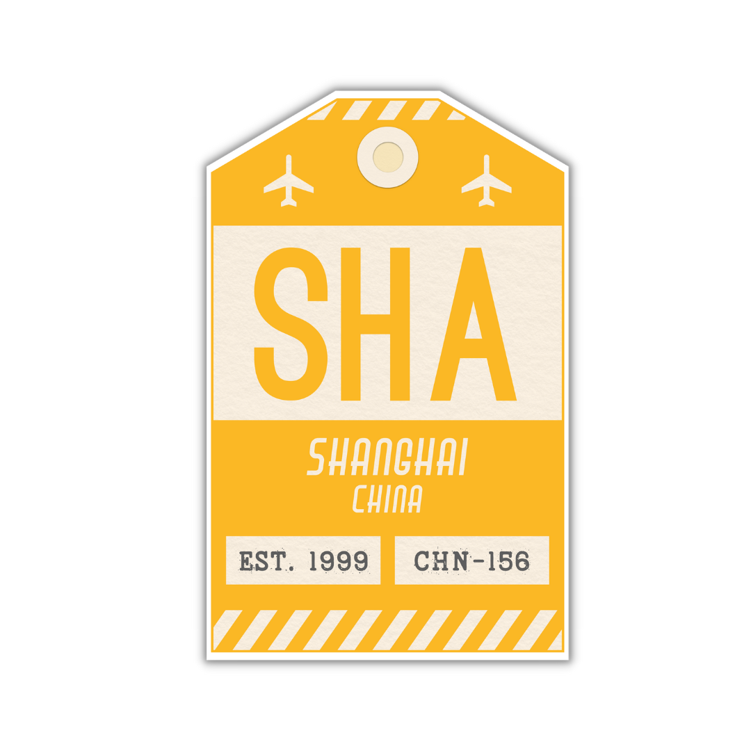 SHA Vintage Luggage Tag Sticker