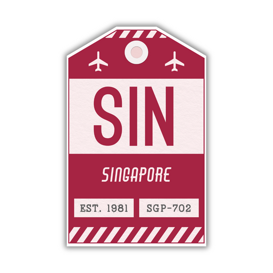 SIN Vintage Luggage Tag Sticker