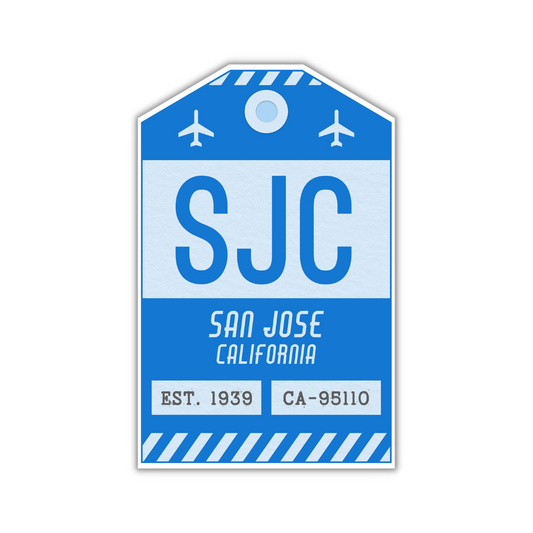 SJC Vintage Luggage Tag Sticker