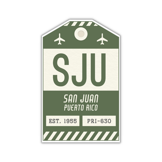 SJU Vintage Luggage Tag Sticker