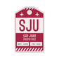 SJU Vintage Luggage Tag Sticker