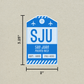 SJU Vintage Luggage Tag Sticker