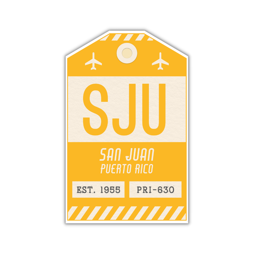 SJU Vintage Luggage Tag Sticker