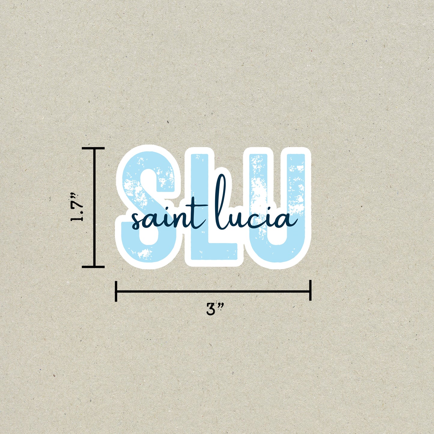 SLU Saint Lucia Airport Code Sticker