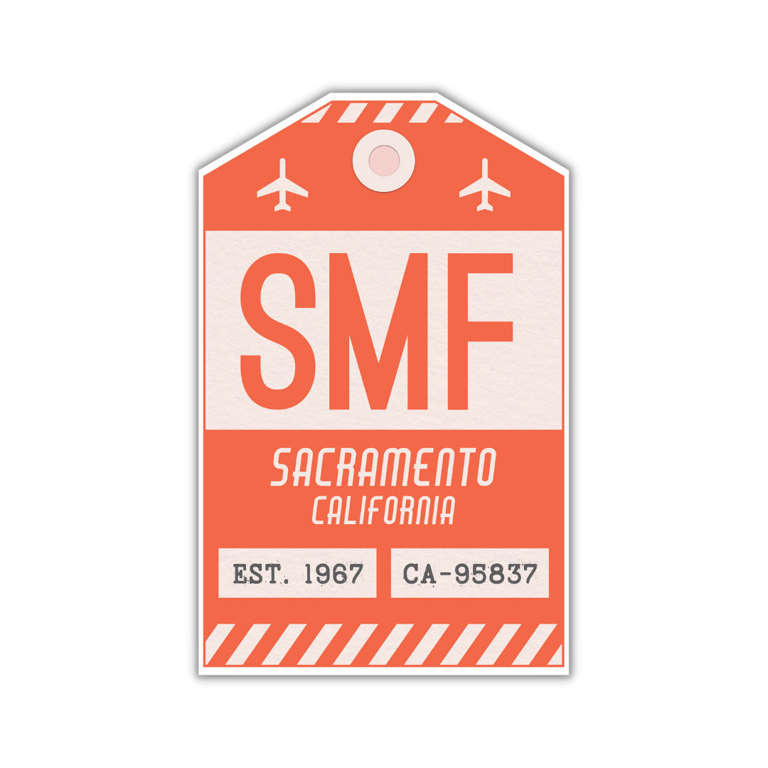 SMF Vintage Luggage Tag Sticker