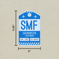 SMF Vintage Luggage Tag Sticker