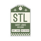 STL Vintage Luggage Tag Sticker