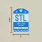 STL Vintage Luggage Tag Sticker