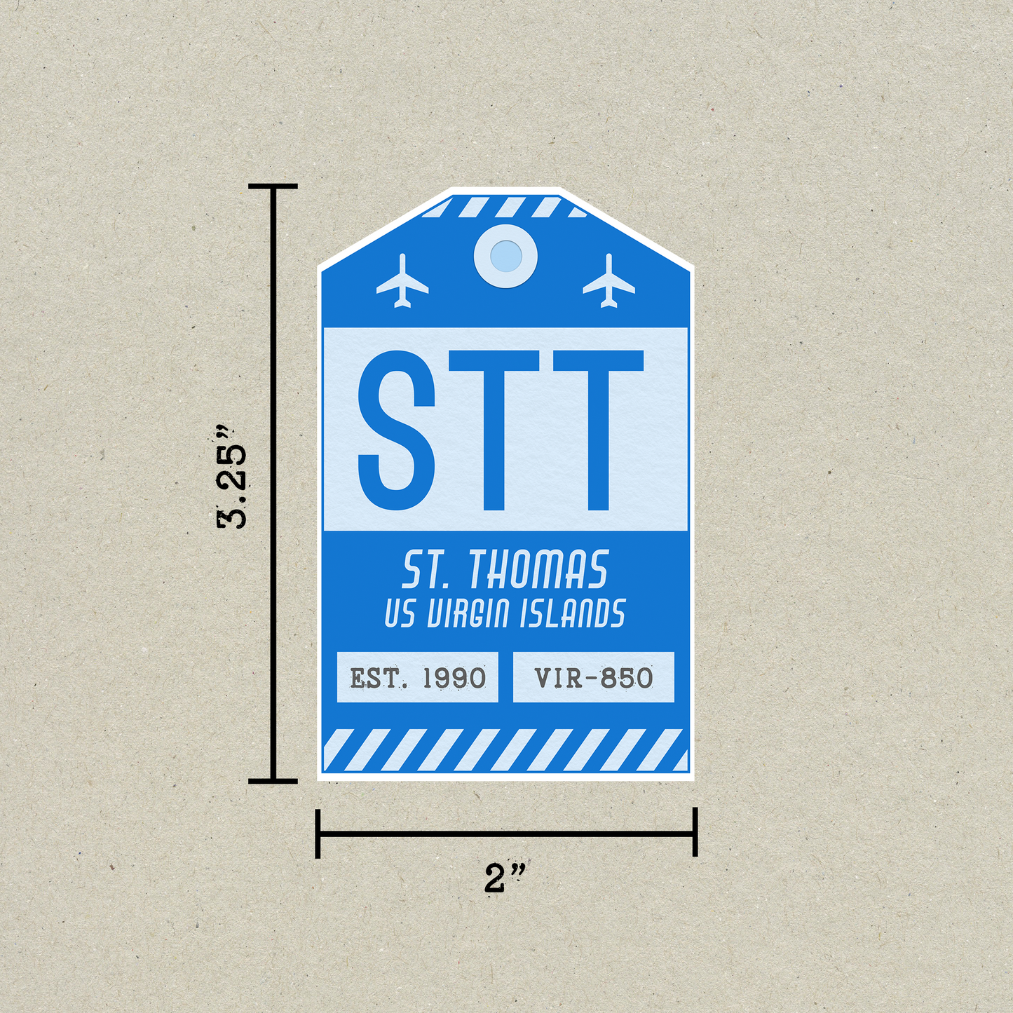 STT Vintage Luggage Tag Sticker