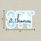 STT St. Thomas Airport Code Sticker